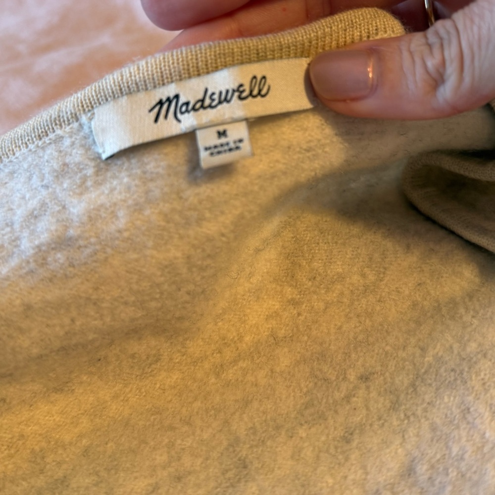 🐑 Madewell Lombard Coat / Open-Faced Jacket |  Oatmeal  |  Medium / Large - Picture 5 of 11